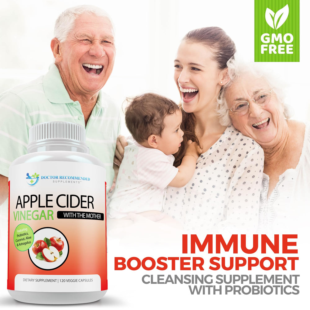 DOCTOR RECOMMENDED SUPPLEMENTS Non-GMO certification badge communicates allergen-friendly and trustworthy ingredients.