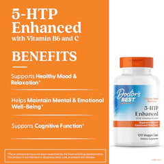 Product label for Doctors Best 5-HTP veggie caps