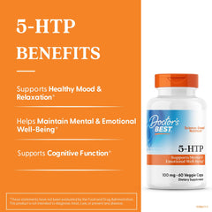 Close-up of Doctors Best 5-HTP label