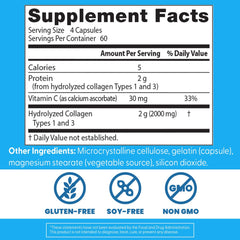 Doctor's Best Collagen Types 1 & 3 bottle label close-up with vitamin C notes