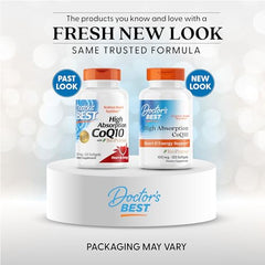 Bottle and label of Doctor's Best CoQ10 with BioPerine, 100 mg, 120 softgels