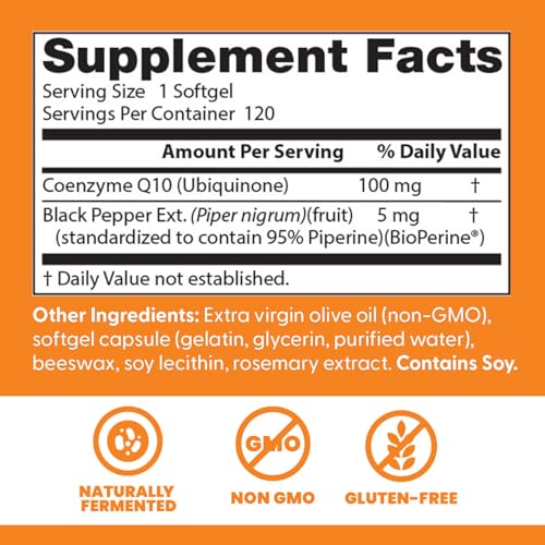 Graphic illustrating heart health and energy production benefits of CoQ10