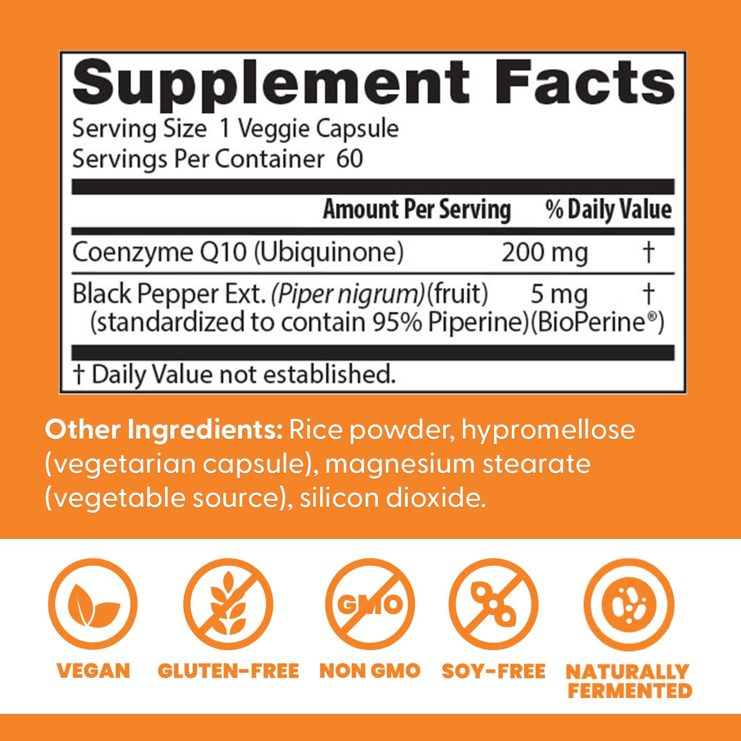 CoQ10 supplement with Bioperine for enhanced absorption