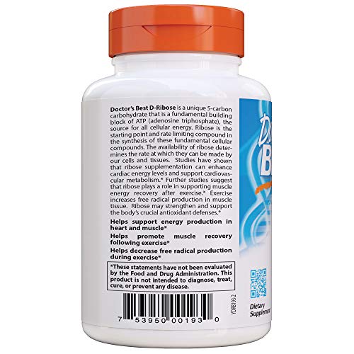 Doctor's Best D-Ribose capsules in hand suggesting convenient daily energy recovery.