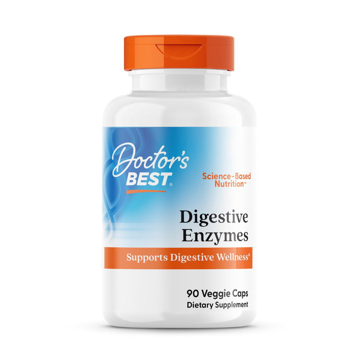 Front view of Doctor's Best Digestive Enzymes bottle