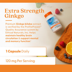 Close-up of Doctor's Best Ginkgo bottle label