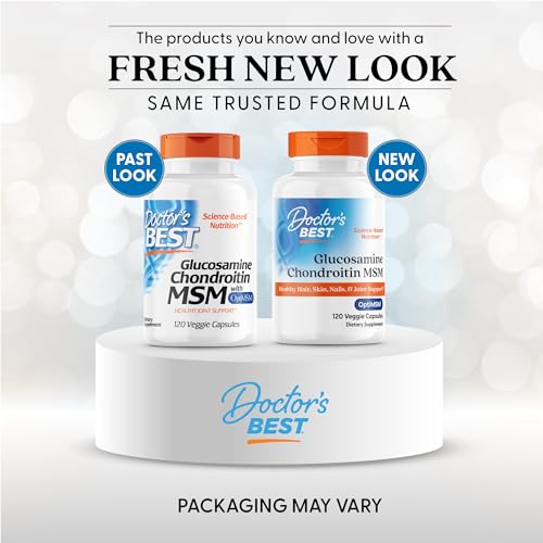Doctor's Best bottle with OptiMSM daily serving for joint comfort.