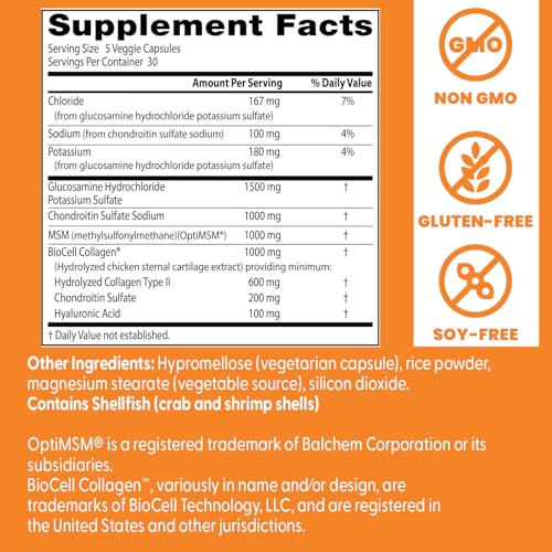 OptiMSM and BioCell Collagen branding on the bottle