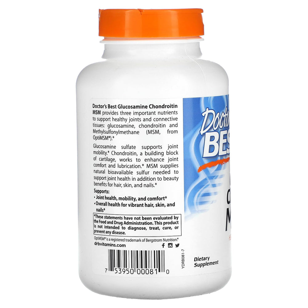 Doctor's Best Glucosamine Chondroitin MSM OptiMSM 2-pack packaging image