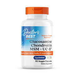 Bottle of Doctor's Best Glucosamine, Chondroitin, MSM, UCII