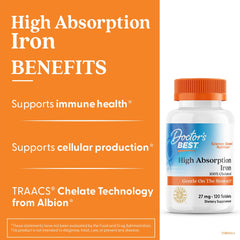 High Absorption Iron 27 mg tablets displayed