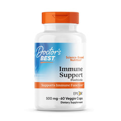 Doctor's BEST Immune Support bottle front highlighting postbiotic formula for immune support