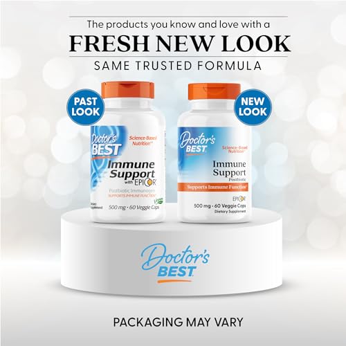 Doctor's BEST Immune Support bottle label shows EpiCor postbiotic ingredients for gut health