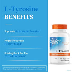Ingredients panel for Doctors Best L-Tyrosine 500 mg