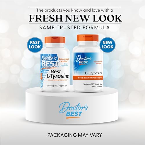 Side view of Doctors Best L-Tyrosine 500 mg veggie caps bottle