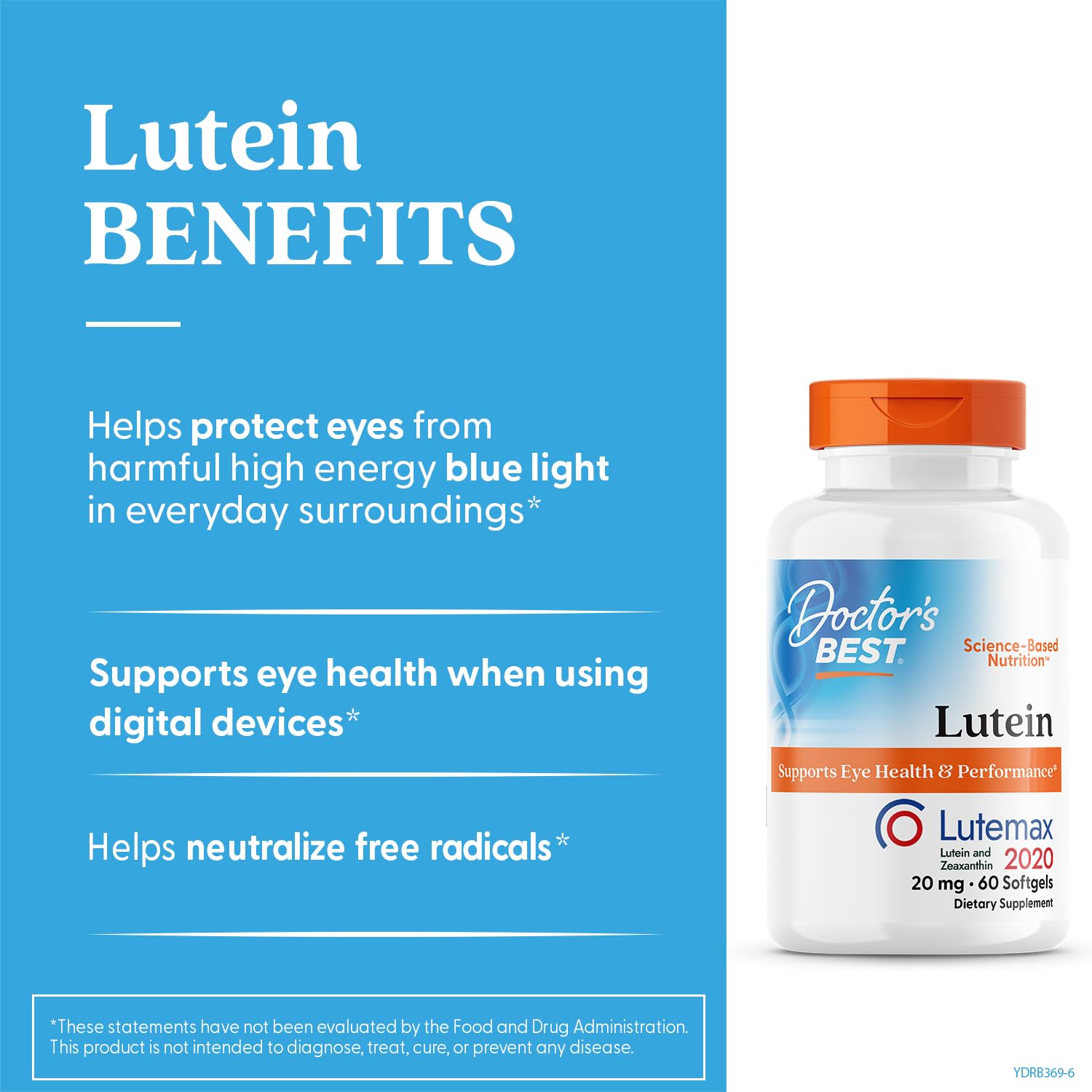 Illustration highlighting lutein, zeaxanthin, and meso-zeaxanthin for eye health