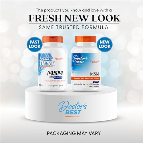 Doctors Best MSM bottle back label with supplement facts