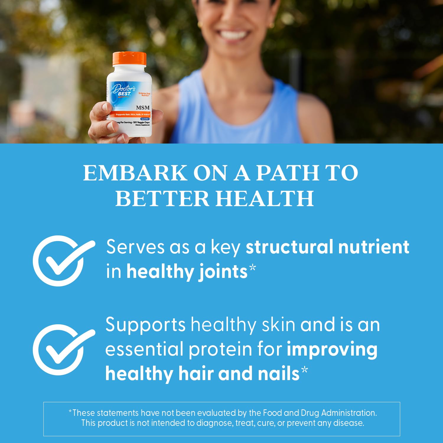 MSM product label with USP-style purity