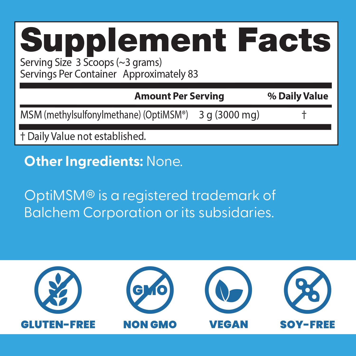 MSM powder supporting healthy hair, nails and skin