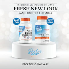 Doctor's BEST Natural Vision Enhancers capsules close-up for easy daily intake
