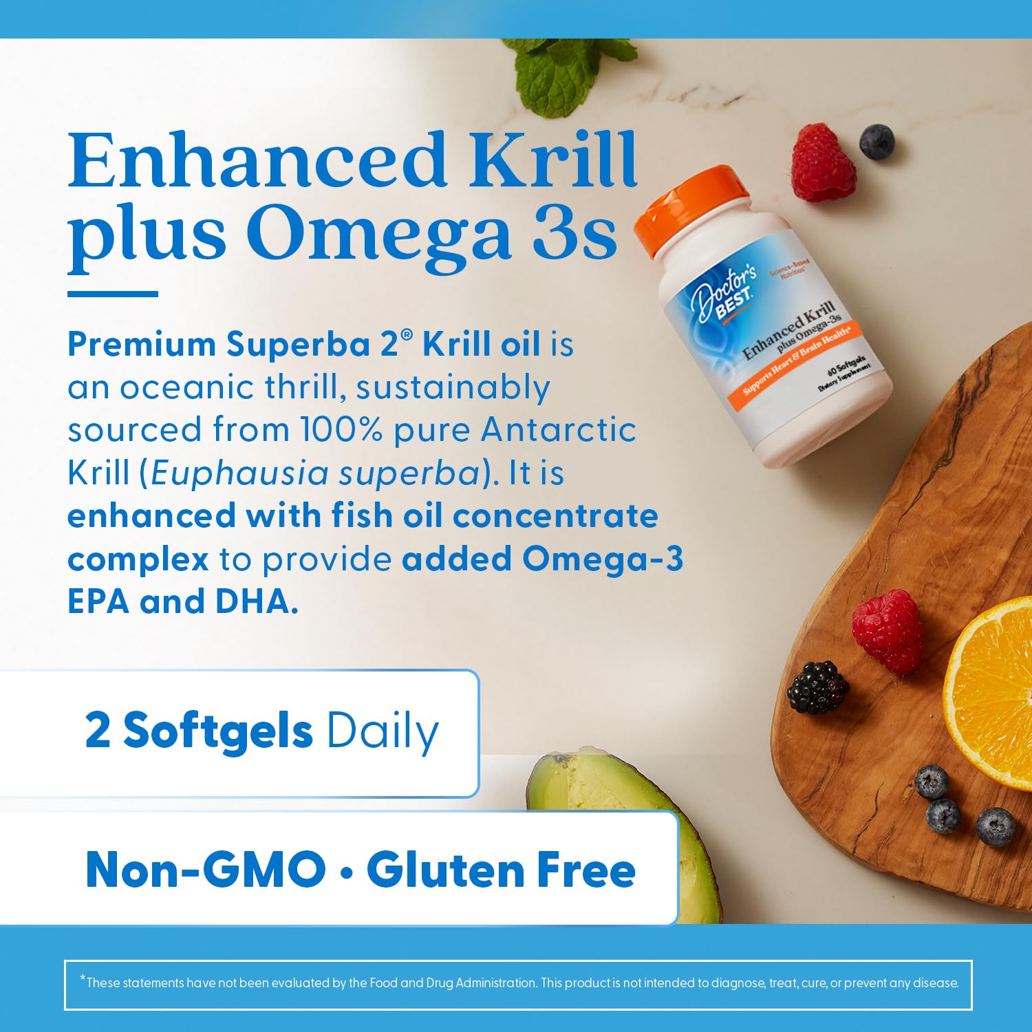 Doctor's Best omega-3 krill softgels daily-use scene for balanced wellness.