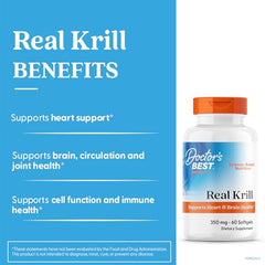 Doctor's Best Real Krill 350mg astaxanthin closeup highlighting antioxidant content