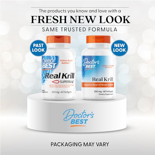 Doctor's Best Real Krill 350mg capsules pour for easy daily use with meals