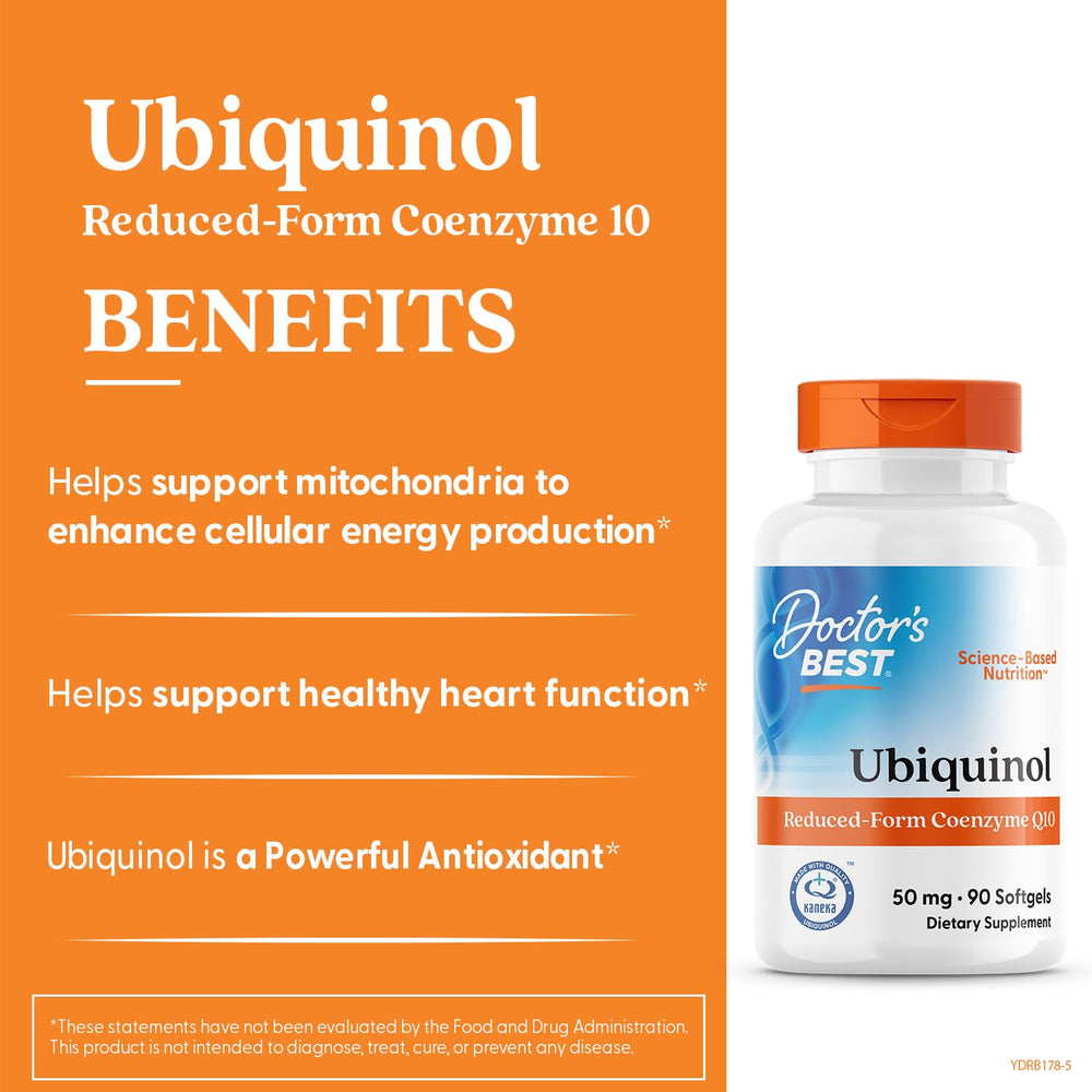 Doctor's Best Ubiquinol non-GMO label emphasizes quality ingredients
