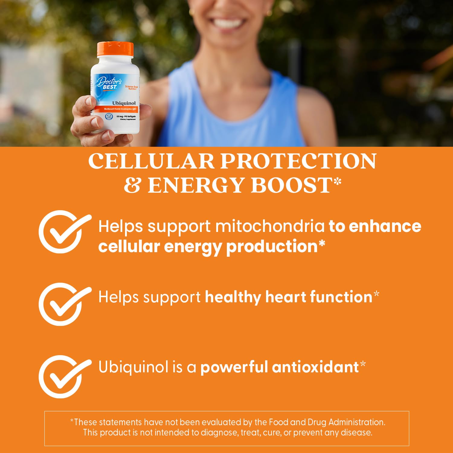 Doctor's Best Ubiquinol pour shot showing easy dosing