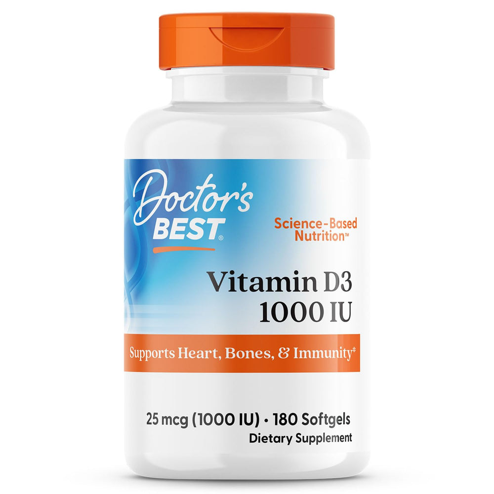 Doctor's Best Vitamin D3 1000 IU softgels bottle with label