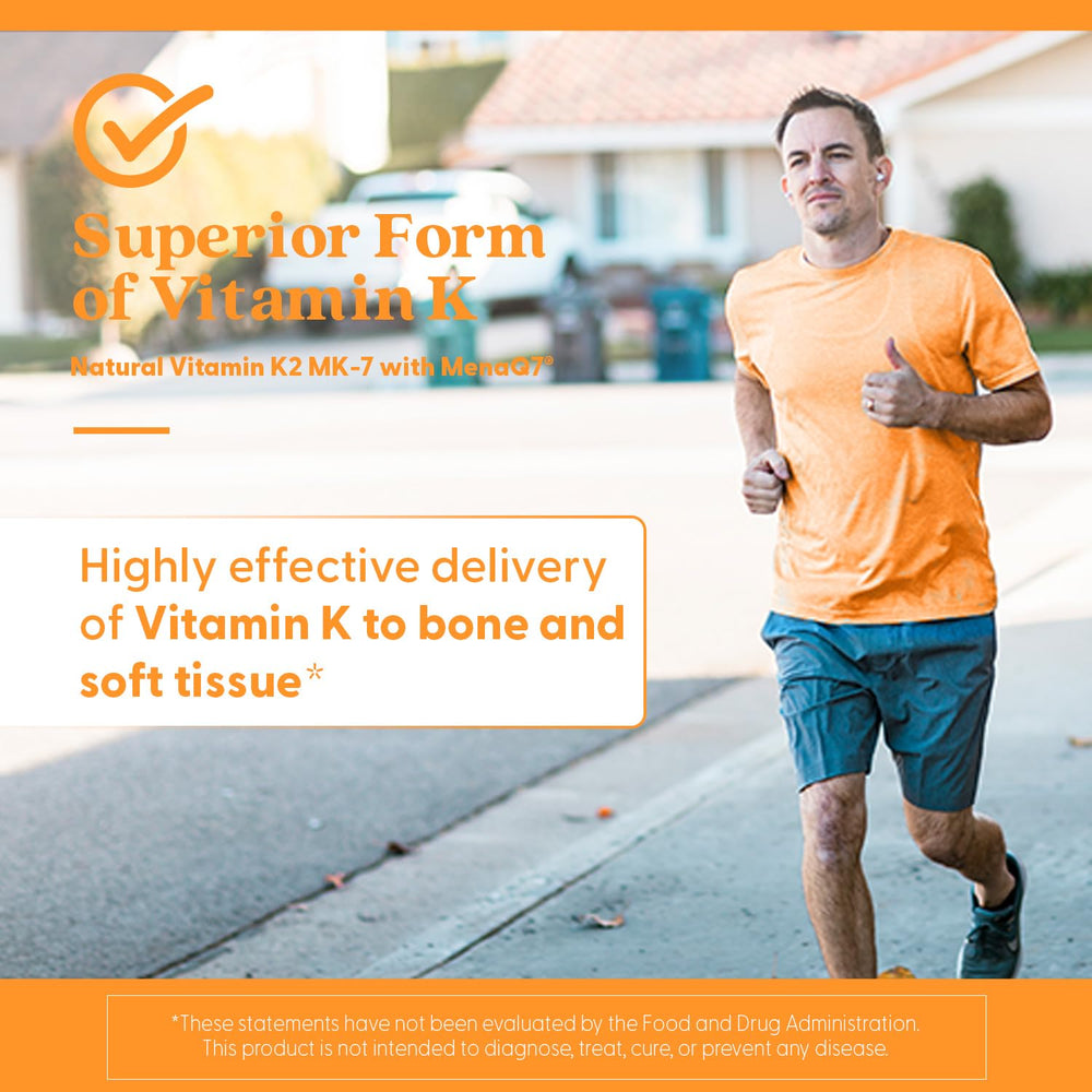 Vitamin K2 MK-7 bottle on white background