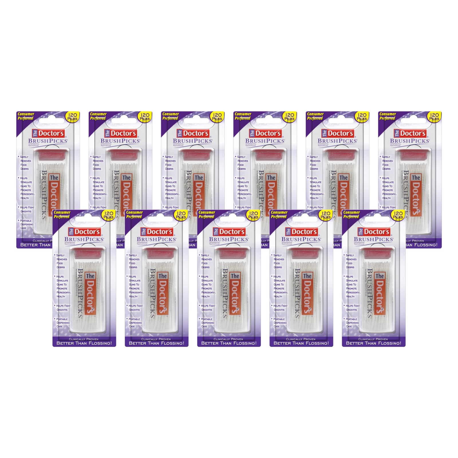 The Doctor's BrushPicks Interdental Toothpicks 120-count dispensing case (Pack of 11)