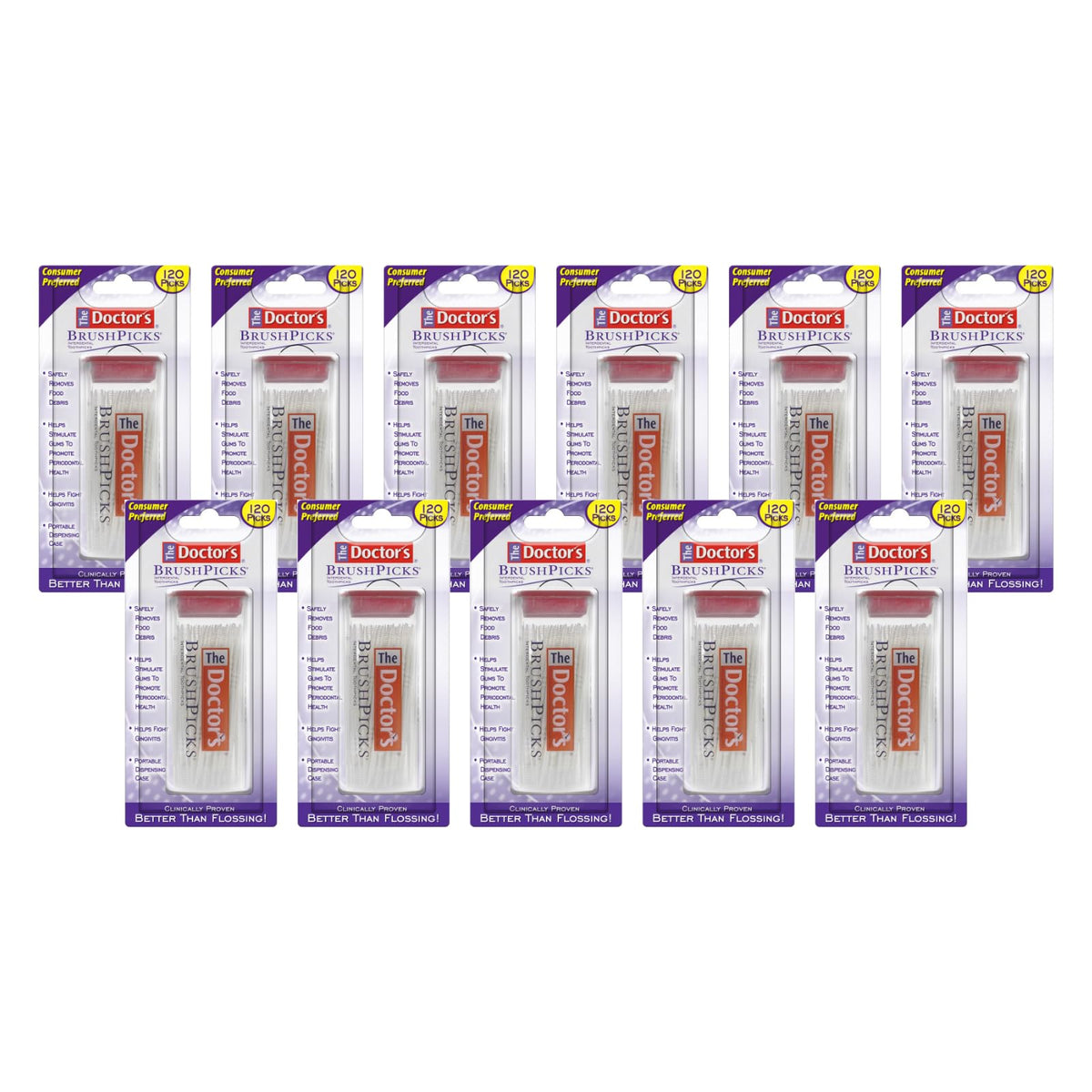 The Doctor's BrushPicks Interdental Toothpicks 120-count dispensing case (Pack of 11)