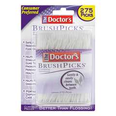 Packaging for The Doctor's BrushPicks Interdental Toothpicks – 9 packs, 275-count each