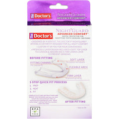 Moldable night guard demonstrating custom fit