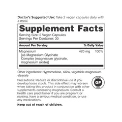 Close-up of magnesium glycinate and oxide capsules