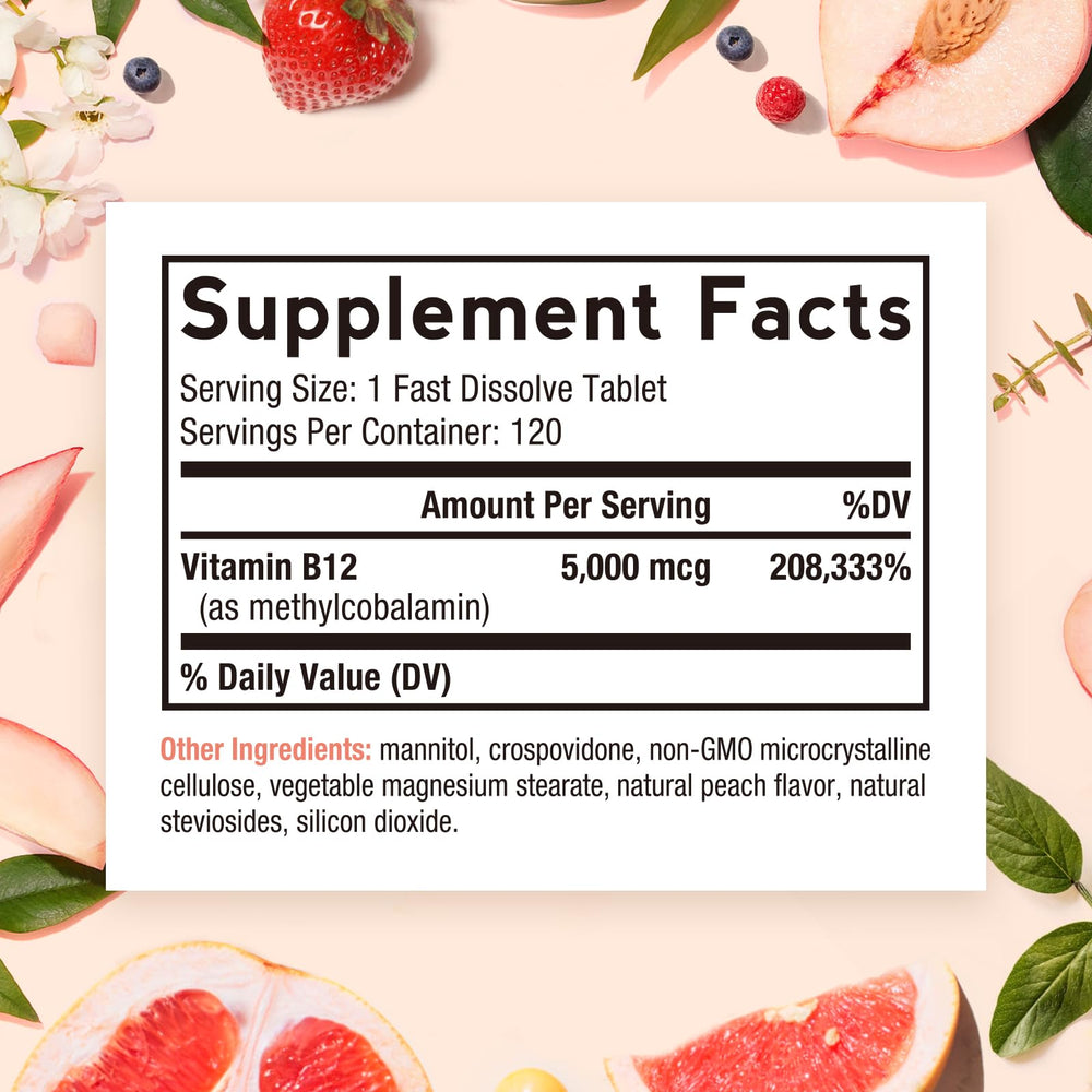 Close-up of B12 methylcobalamin tablet dissolving in mouth