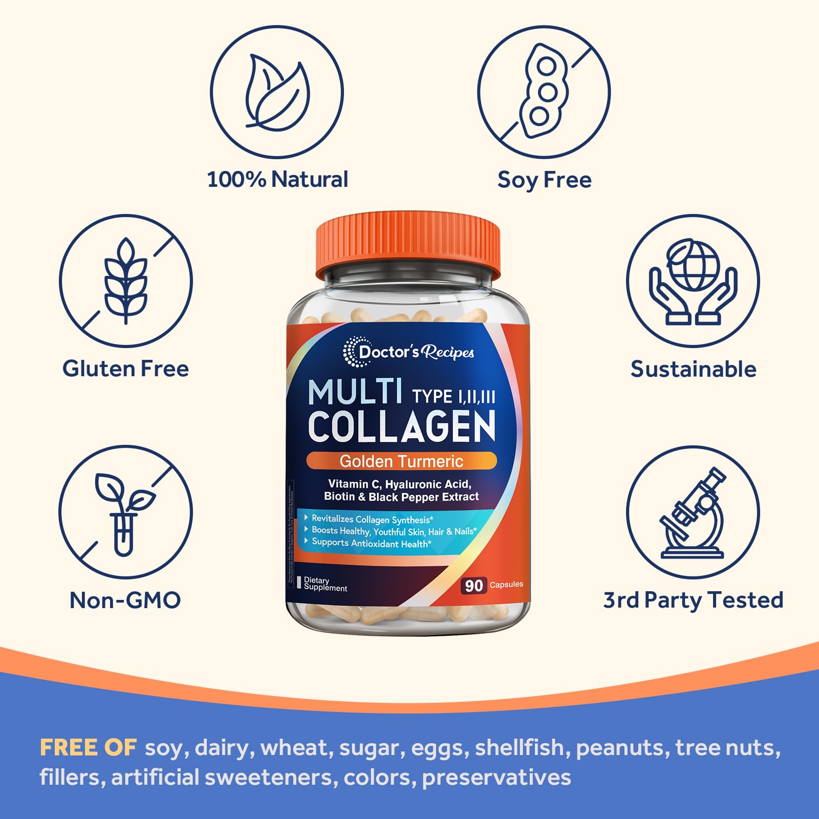 90-count collagen capsules packaging