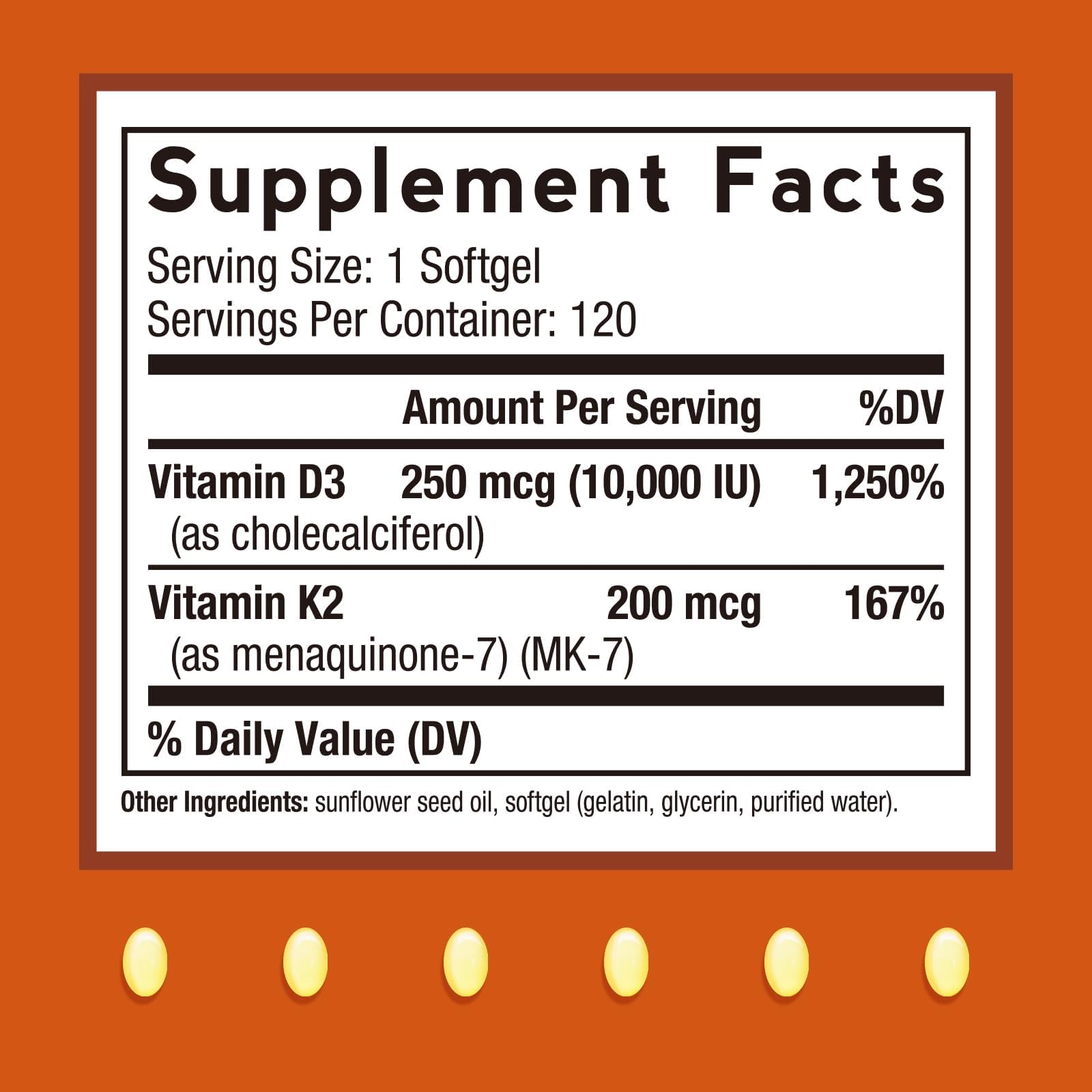 Doctor's Recipes Vitamin D3 K2 bottle back label