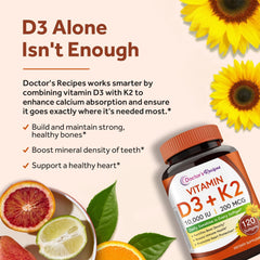 MK-7 200 mcg and 10,000 IU D3 label close-up