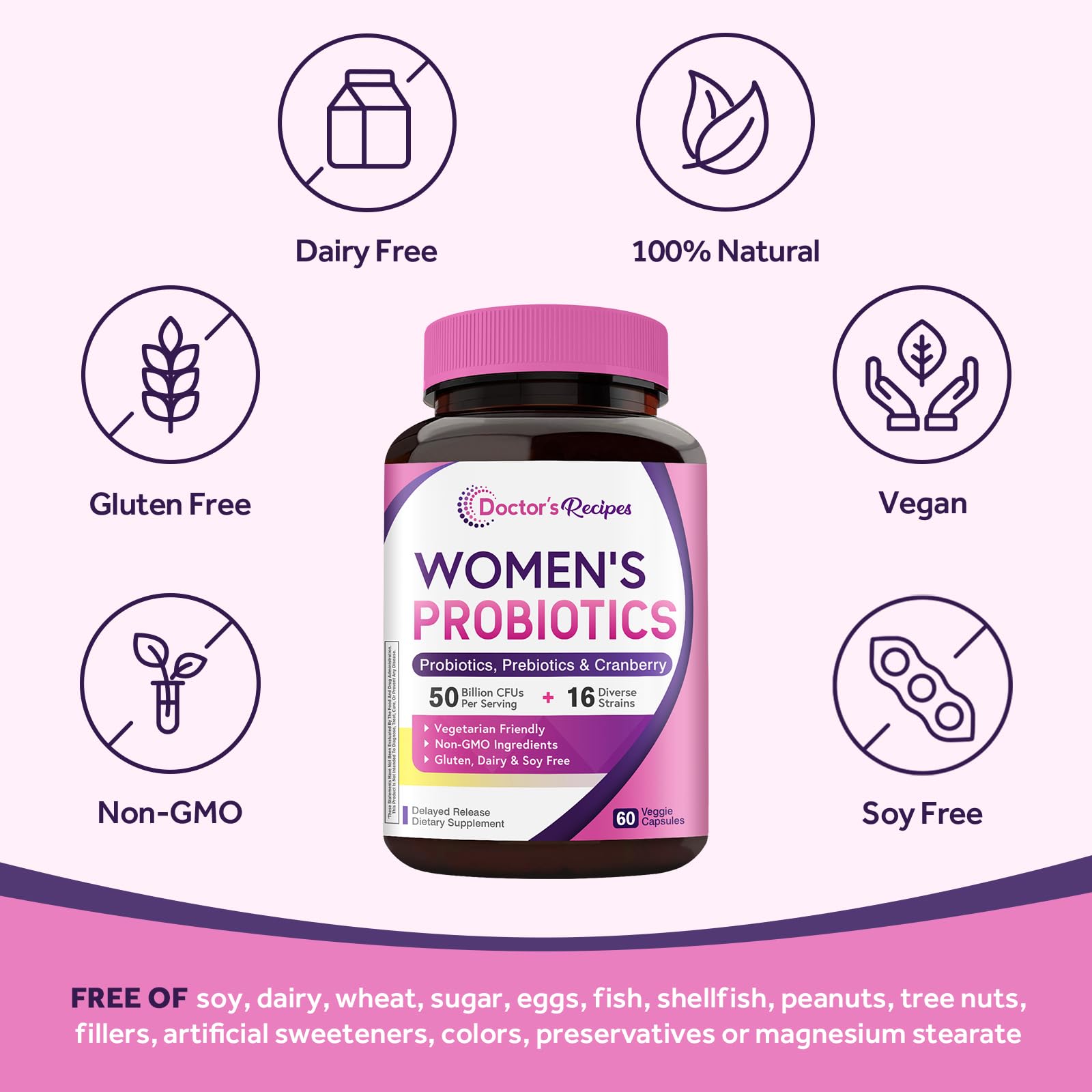 Doctor's Recipes delayed-release capsule protects live cultures through stomach acid