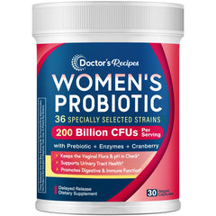 Bottle of Doctor's Recipes Probiotics for Women with 30 capsules