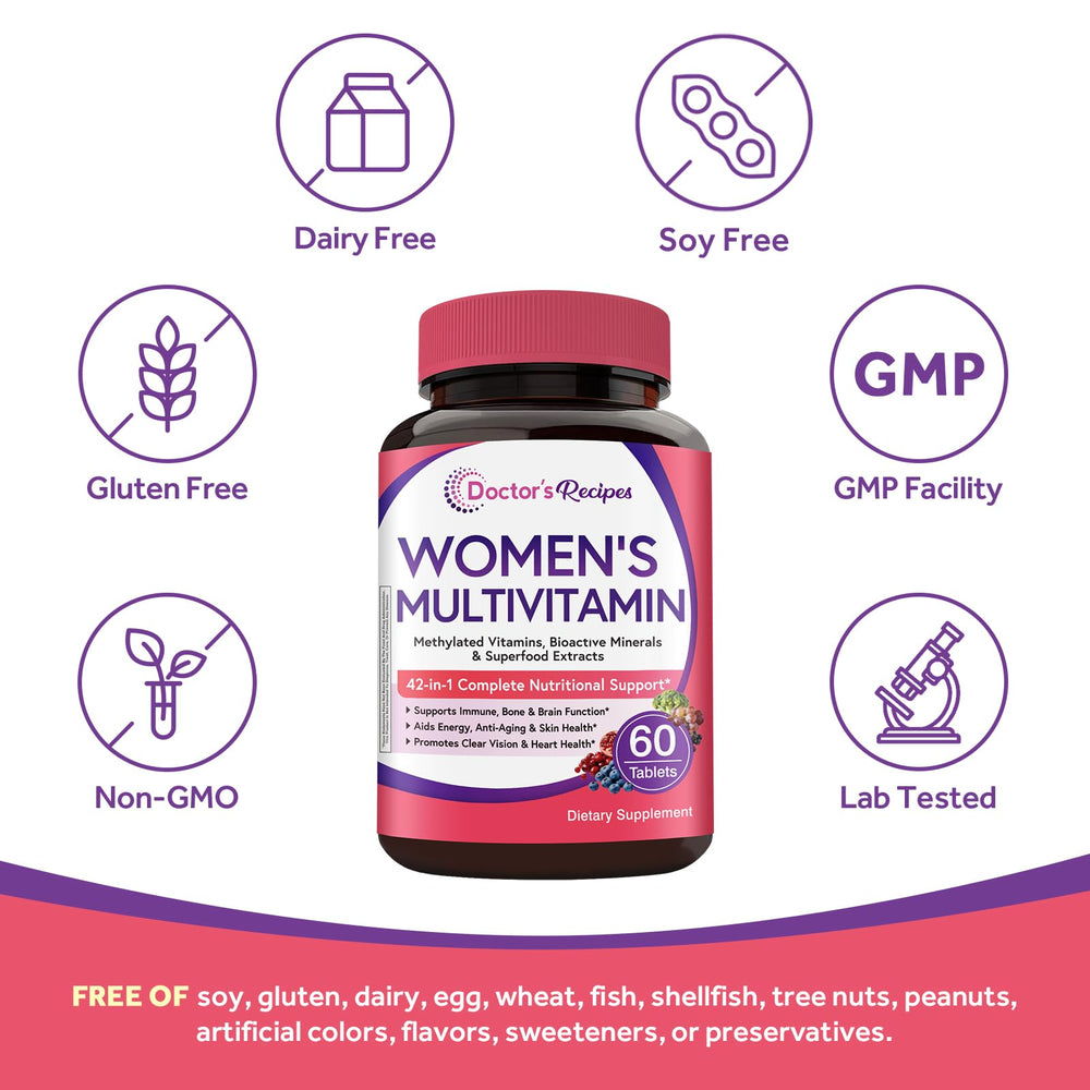 Doctor's Recipes supergreens blend powder visualizing antioxidant-rich ingredients