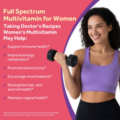 Doctor's Recipes tablets in hand illustrating convenient daily serving size