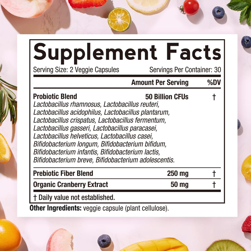 Label highlighting 50 Billion CFU and 16 strains