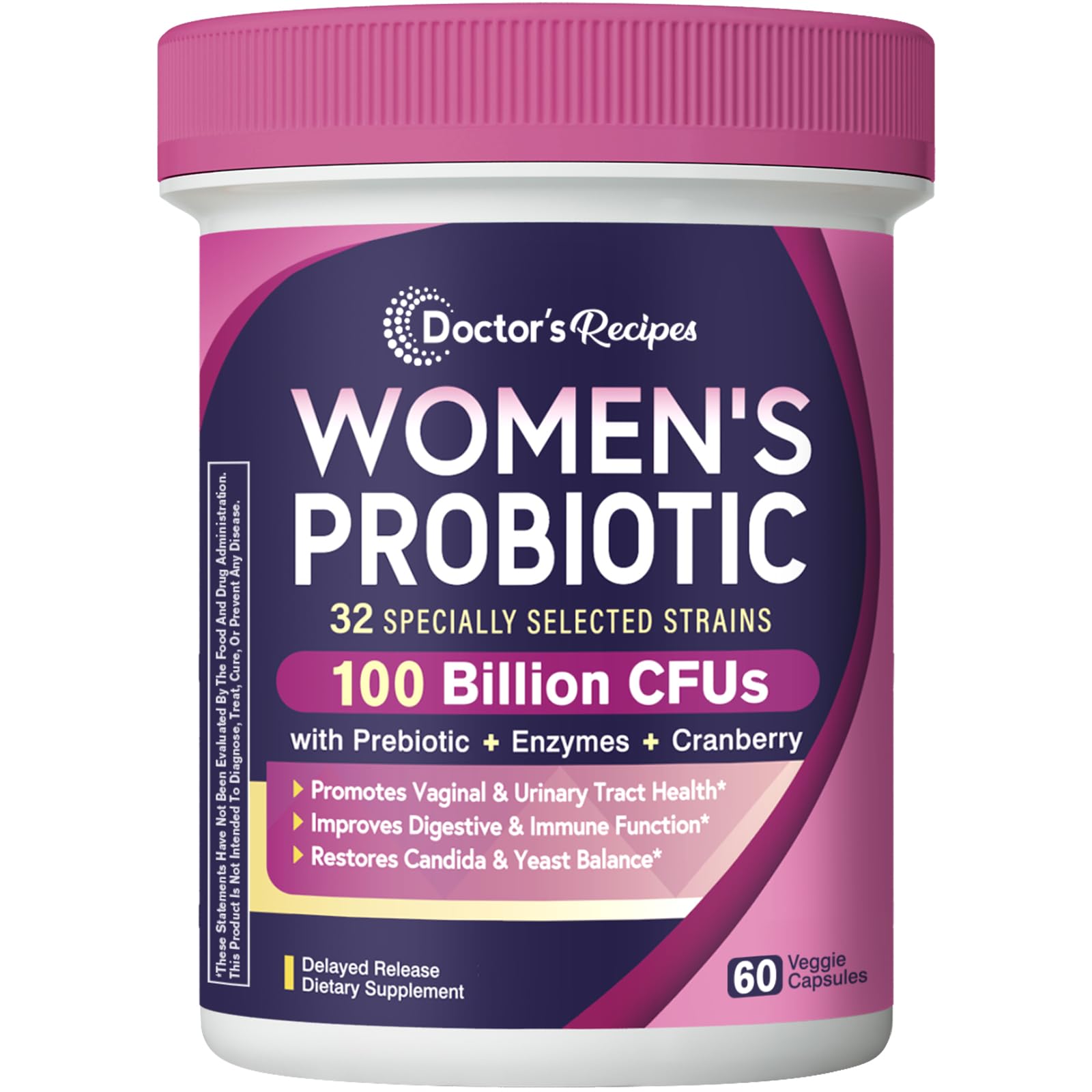 Bottle of Doctor's Recipes Probiotics for Women with 60 capsules