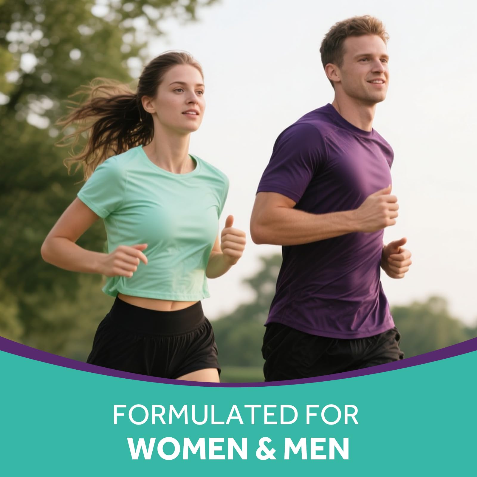 Lifestyle image of active adults with zinc supplement