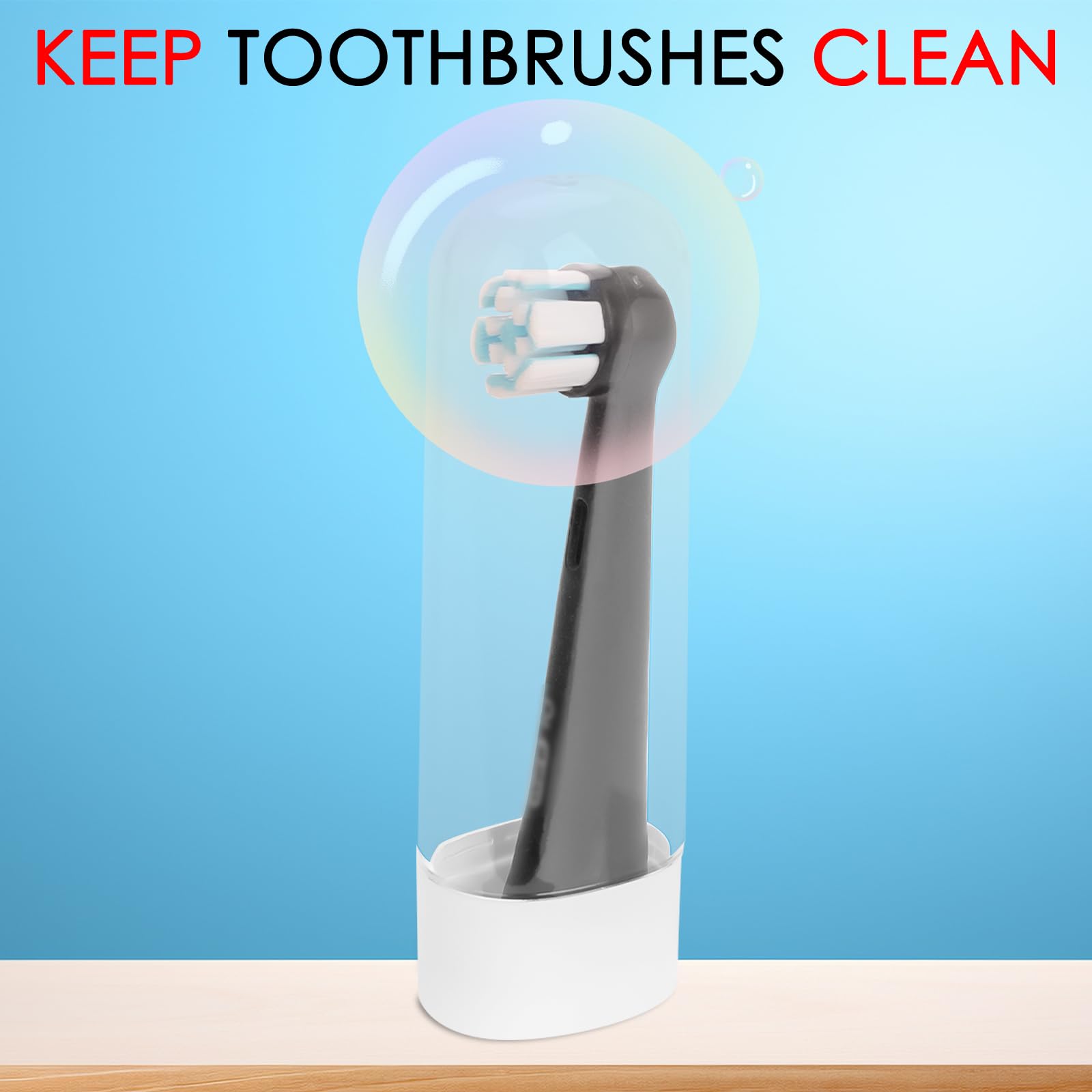 Toothbrush head caps included with the case