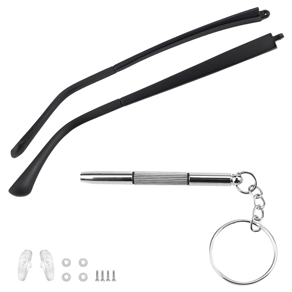 DOERDO 1 Pair Glasses Replacement Arms Matte Black - front view