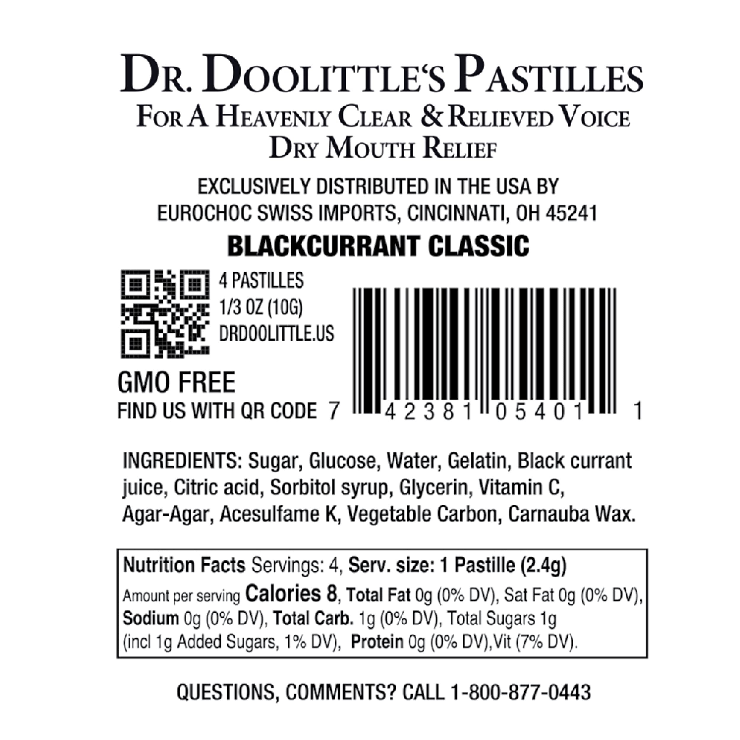 Sugar-free blackcurrant pastilles flavor profile